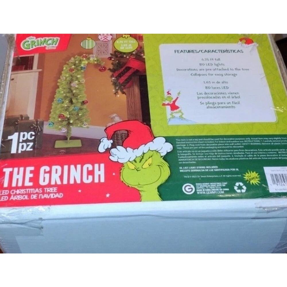 The Grinch Who Stole Christmas 4.75 FT 80 LED Pre Lit Tree Officially Licensed - Picture 8 of 12